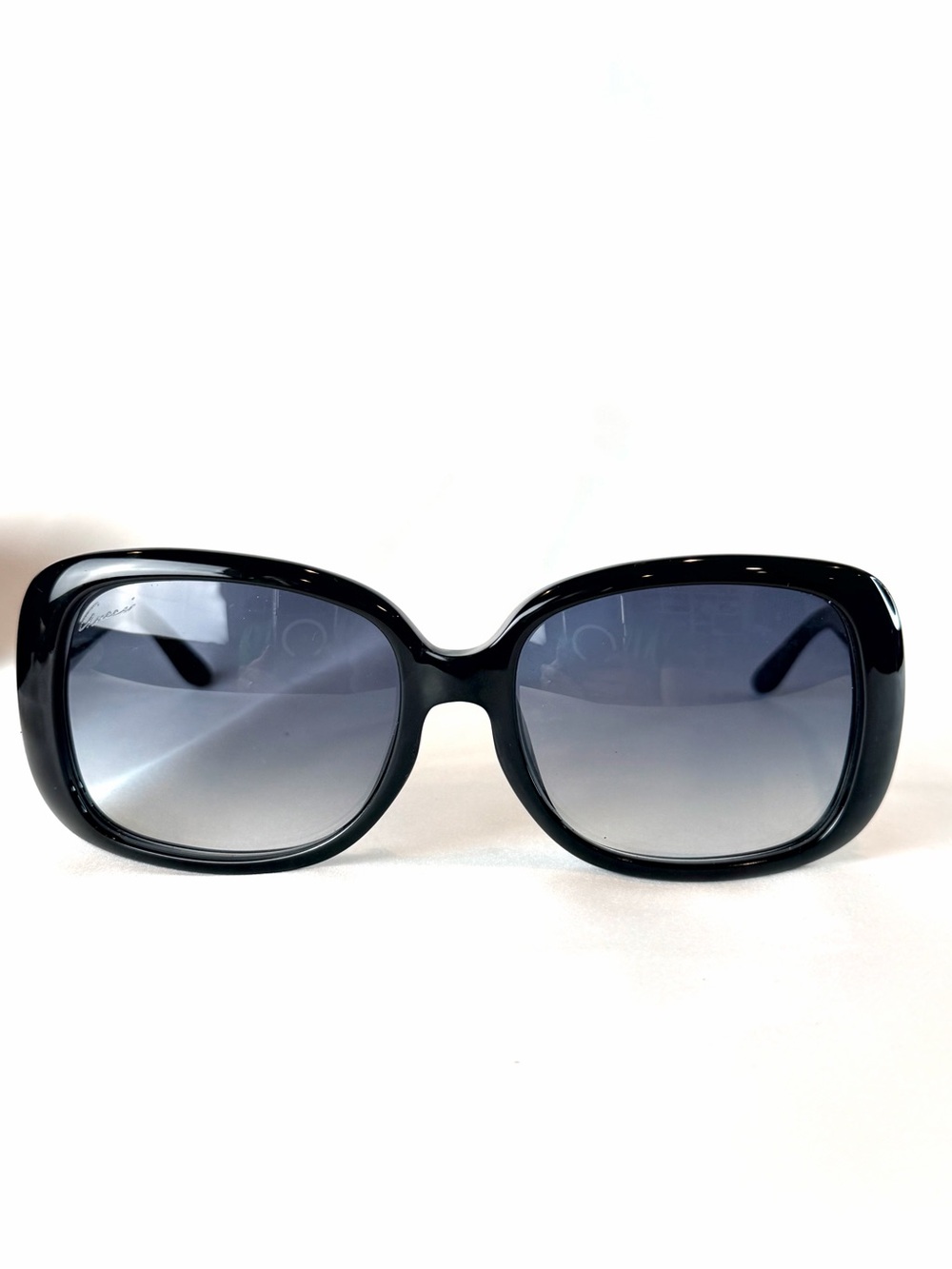 Gucci GG3593/F/S Oversized Black Gradient Sunglasses Gold GG logo Made in Italy